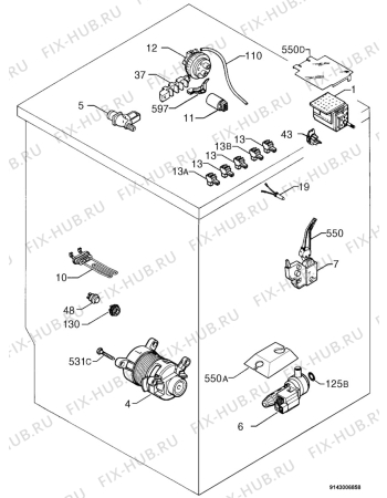 Взрыв-схема стиральной машины Zanussi F1206 - Схема узла Electrical equipment 268